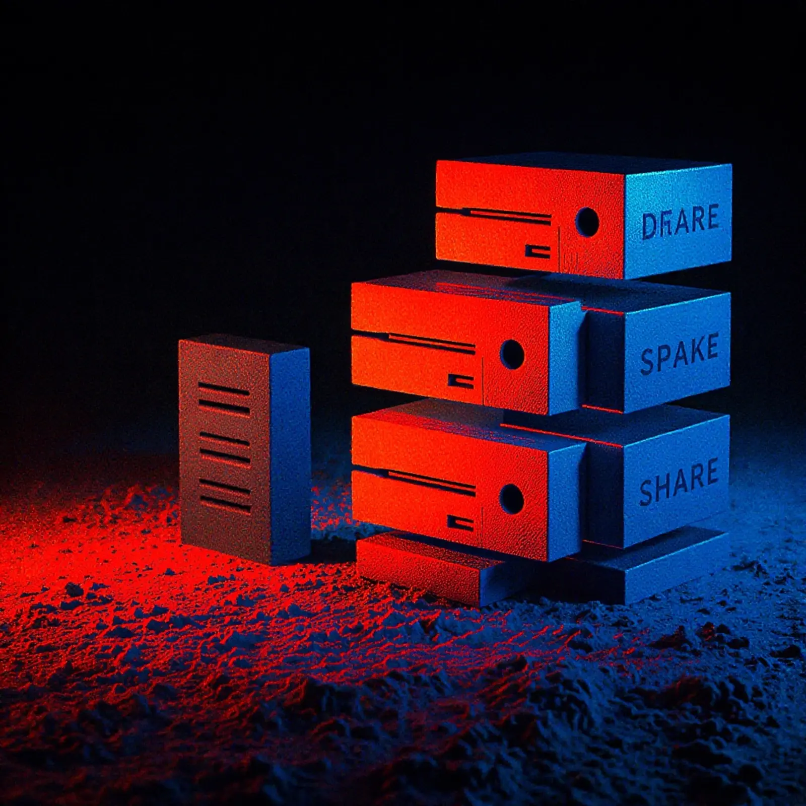 Quadratbild surreal-symbolisch in Orange/Blau: inkrementelle Backups, schnelle Wiederherstellung.